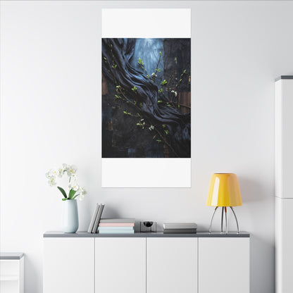 Spring Silk Drape Dark Texture Canvas Art | Atmospheric Decor