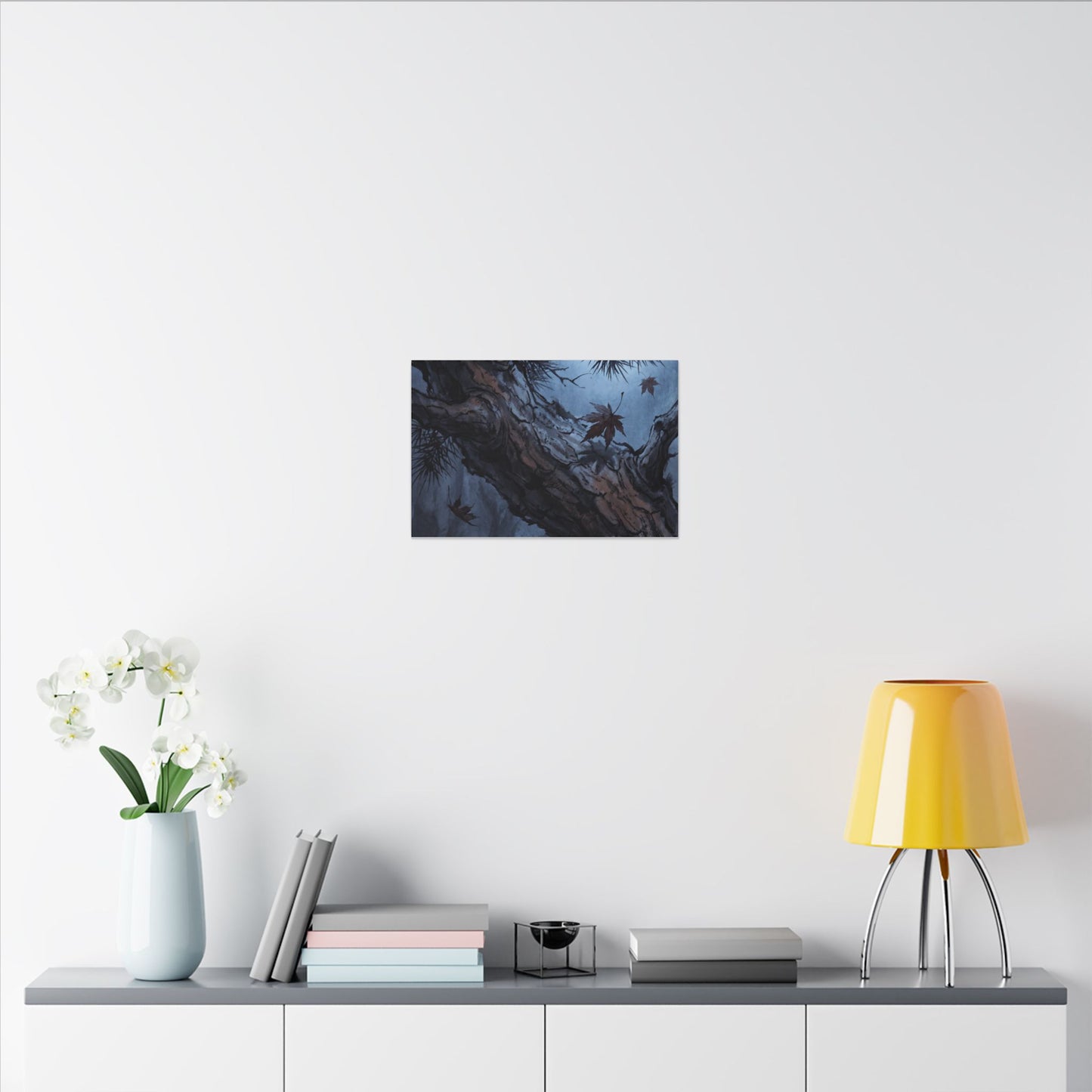 Atmospheric Pine Tree Canvas Art - Shadow Zen Dark Japandi