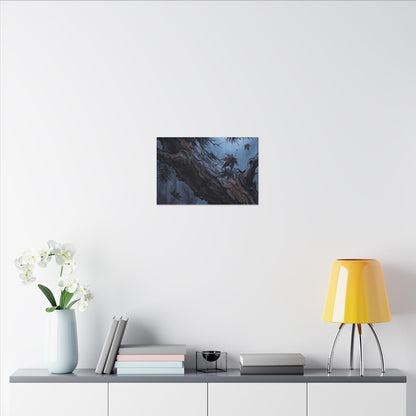 Atmospheric Pine Tree Canvas Art - Shadow Zen Dark Japandi