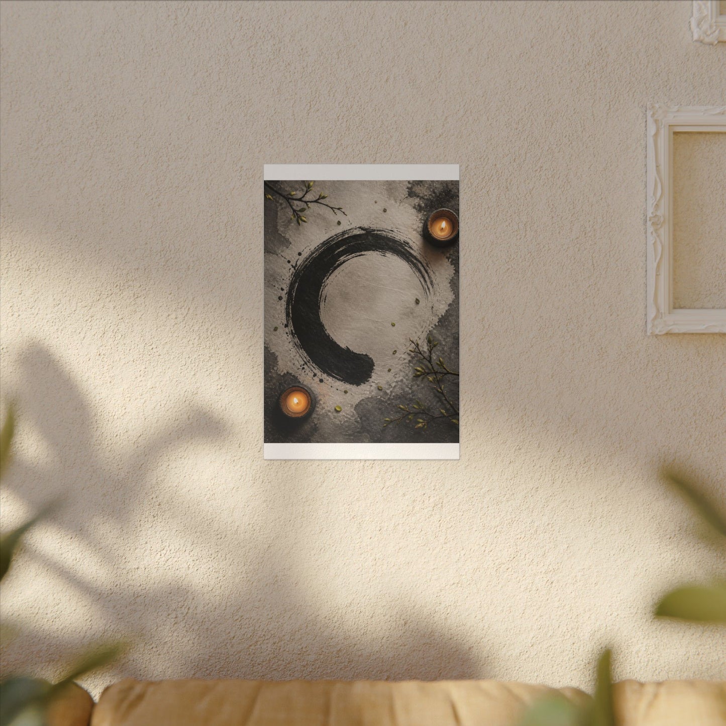 Candlelight Ink Brushstroke Canvas Art - Zen Ma