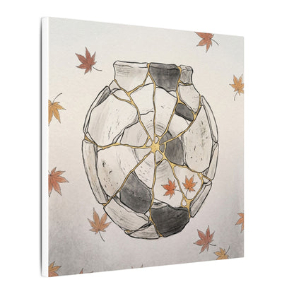 Japandi Broken Pottery in Dawn | Minimal Line Canvas Art