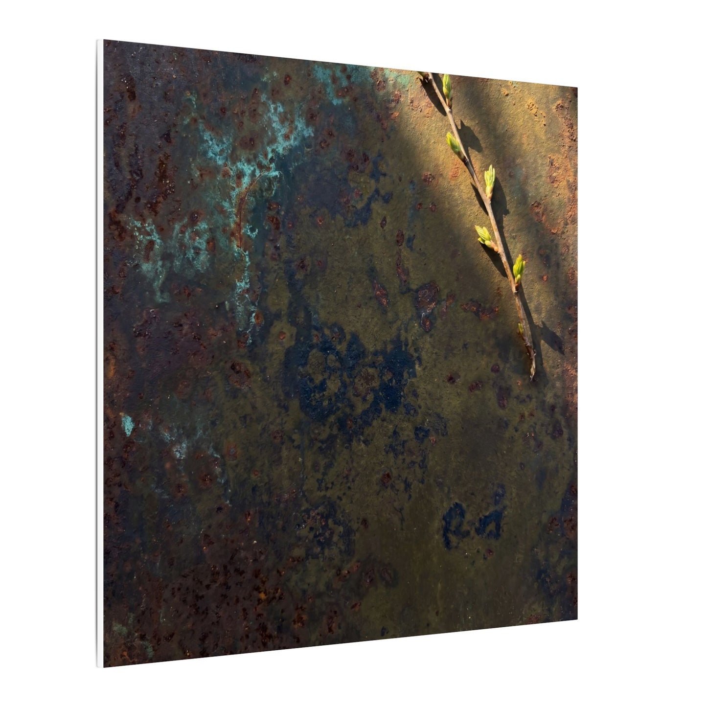 Golden Hour Rust Patina Canvas Art - Dark Japandi Ma
