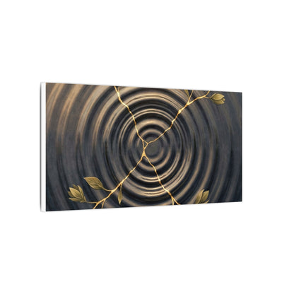 Kanso Water Ripple Canvas Art - Kintsugi Gold Vein