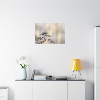 Pine Tree Canvas Art | Winter Japandi Japanese Pattern Art