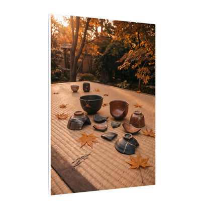 Golden Hour Tea Ceremony Canvas Art - Kintsugi Shibui
