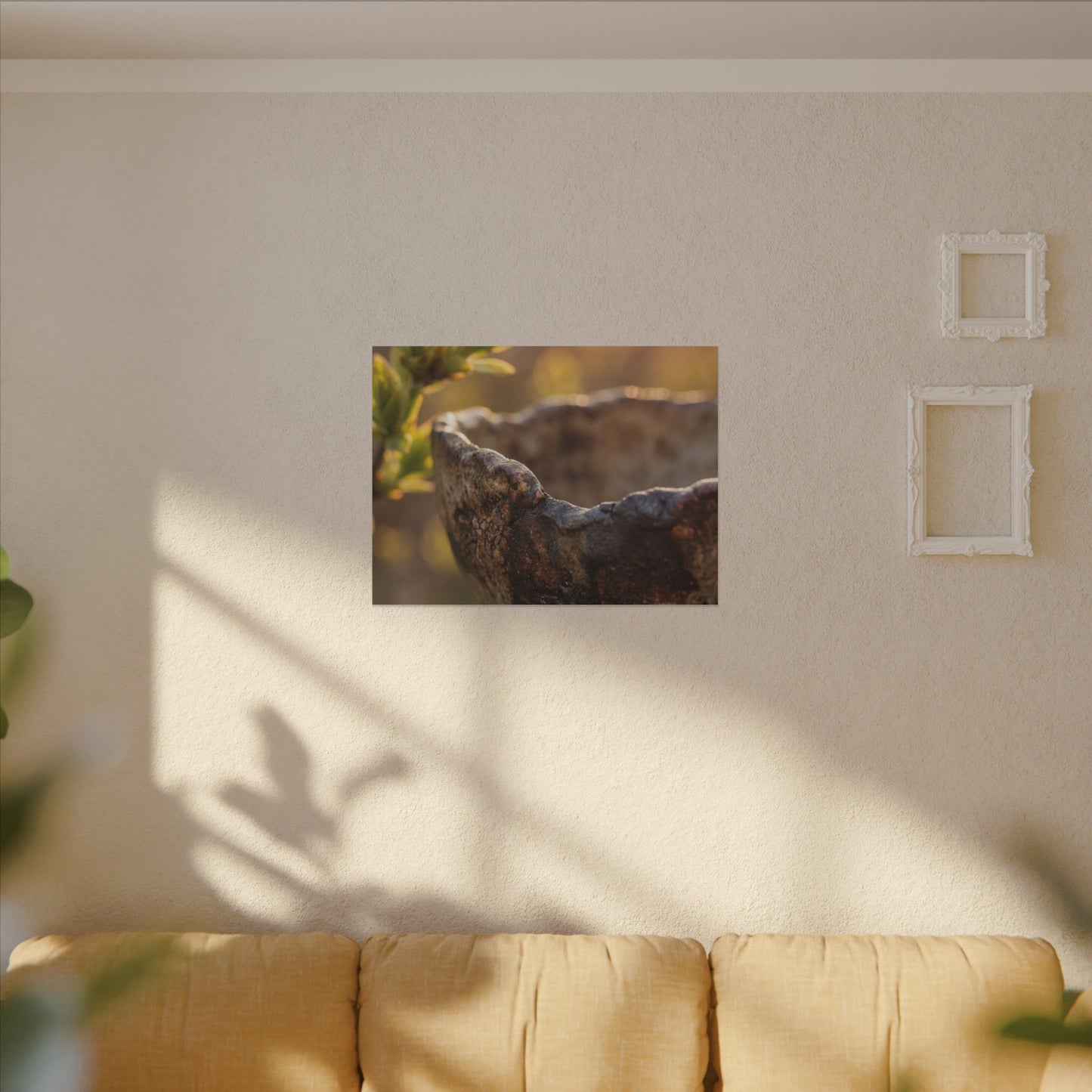 Golden Hour Ceramic Bowl Canvas Art - Dark Japandi Ma