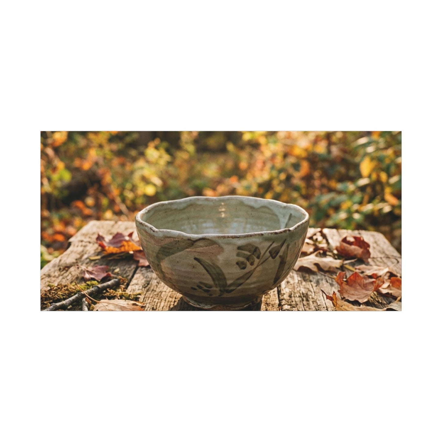 Golden Hour Ceramic Bowl Canvas Art - Japandi Fukinsei