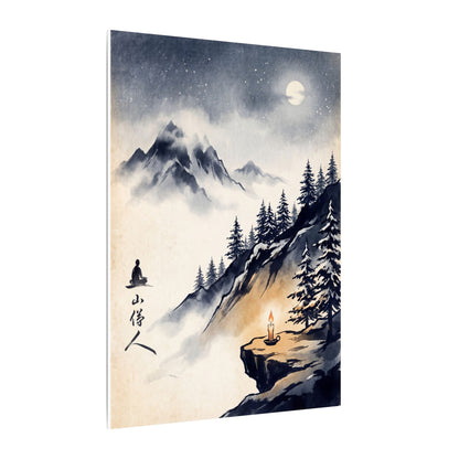 Mountain Mist Canvas Art | Winter Zen Ukiyo E Inspired Art