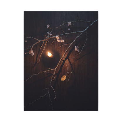 Datsuzoku Cherry Blossom Canvas Art - Dark Japandi Moody Minimal