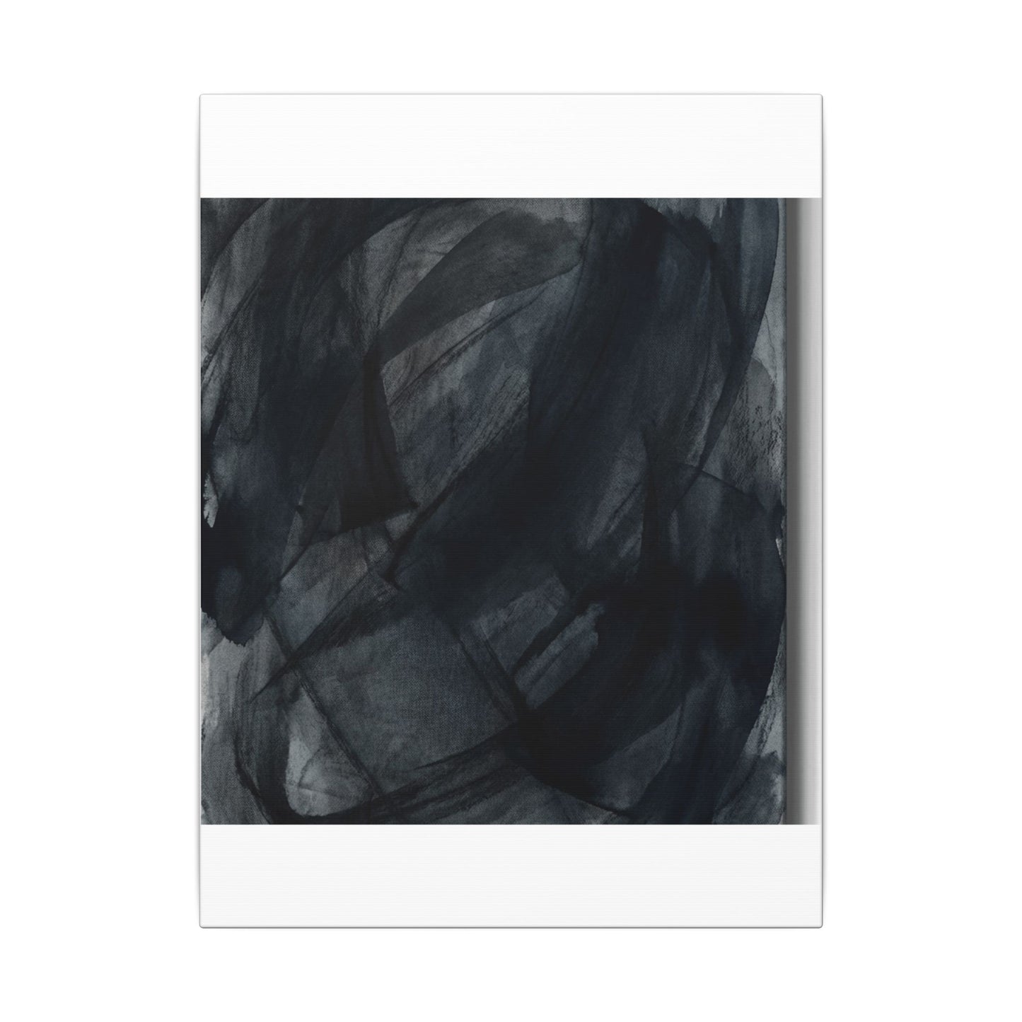 Deep Tones Dark Japandi Charcoal Canvas Art