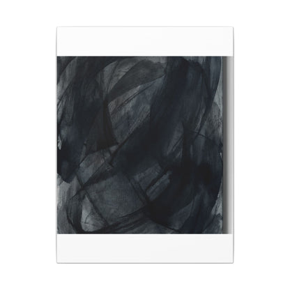 Deep Tones Dark Japandi Charcoal Canvas Art