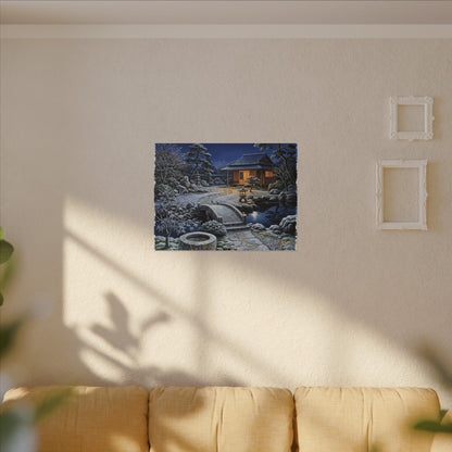 Moonlit Garden Winter Canvas Art | Kintsugi Artful Design