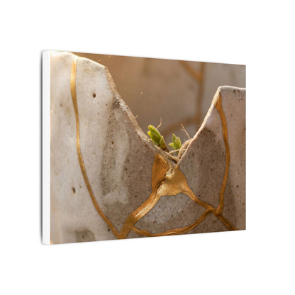 Golden Hour Broken Pottery Canvas Art - Japandi Kanso
