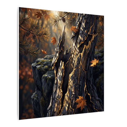 Pine Tree Autumn Canvas Art | Kintsugi Beautiful Design