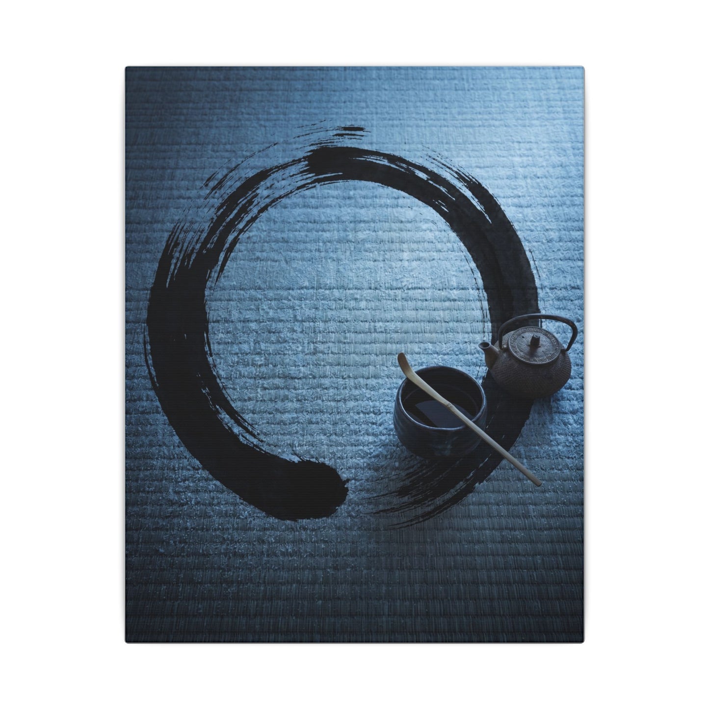 Winter Tea Ceremony Enso Canvas Art | Peaceful Decor
