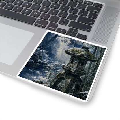 Zen Stone Lantern in Dappled | Sumi E Sticker
