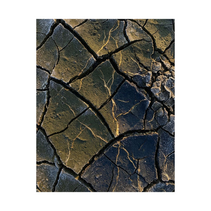 Kanso Cracked Earth Wall Art Print - Dark Japandi Moody Minimal