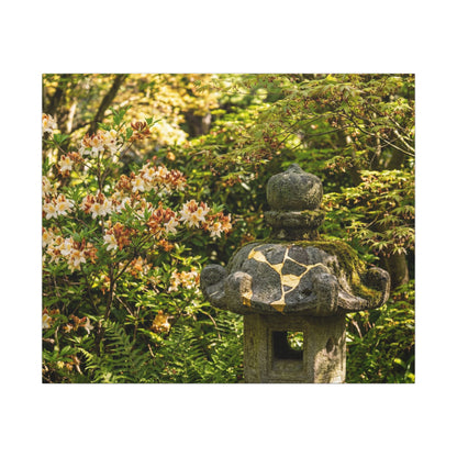 Spring Stone Lantern Gold Repair Canvas Art | Beautiful Decor