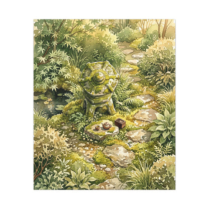 Datsuzoku Stone Lantern Canvas Art - Japandi Watercolor