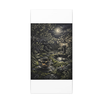 Kintsugi Moonlit Garden in Dappled | Gold Repair Canvas Art