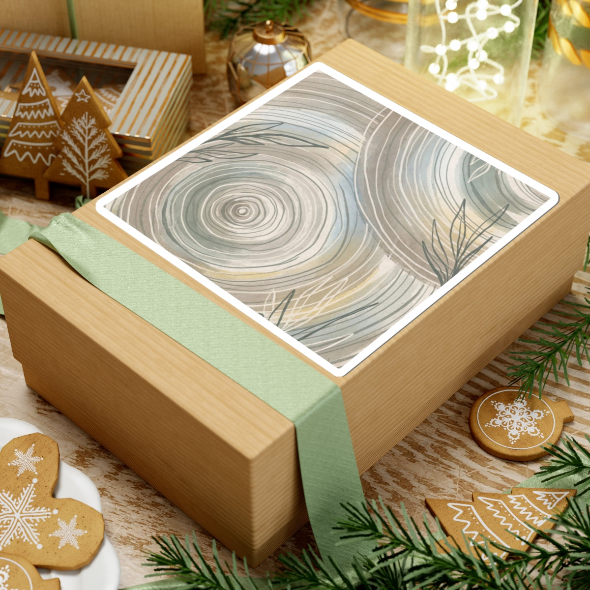 Water Ripple Summer Sticker | Japandi Warm Design Art Print