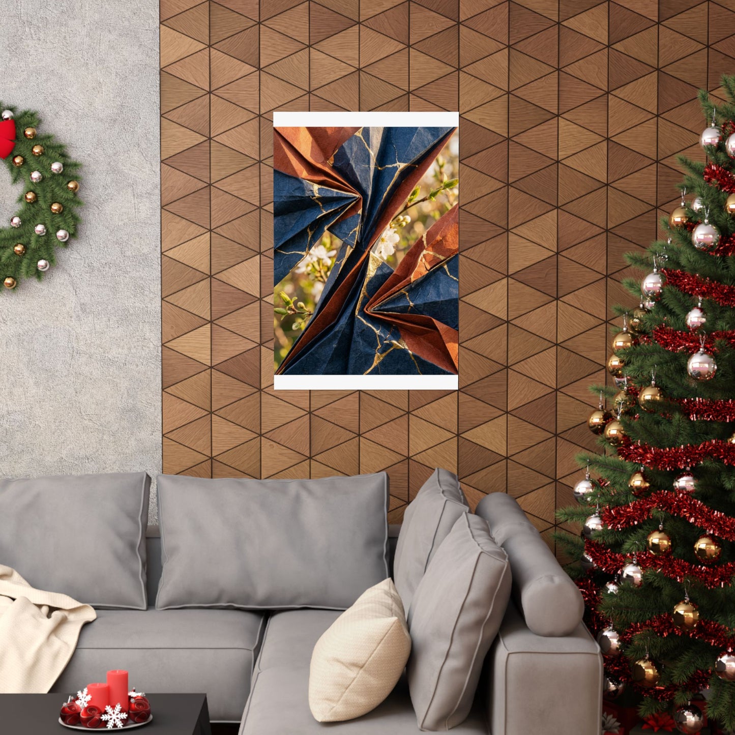 Golden Hour Paper Fold Wall Art Print - Kintsugi Ma