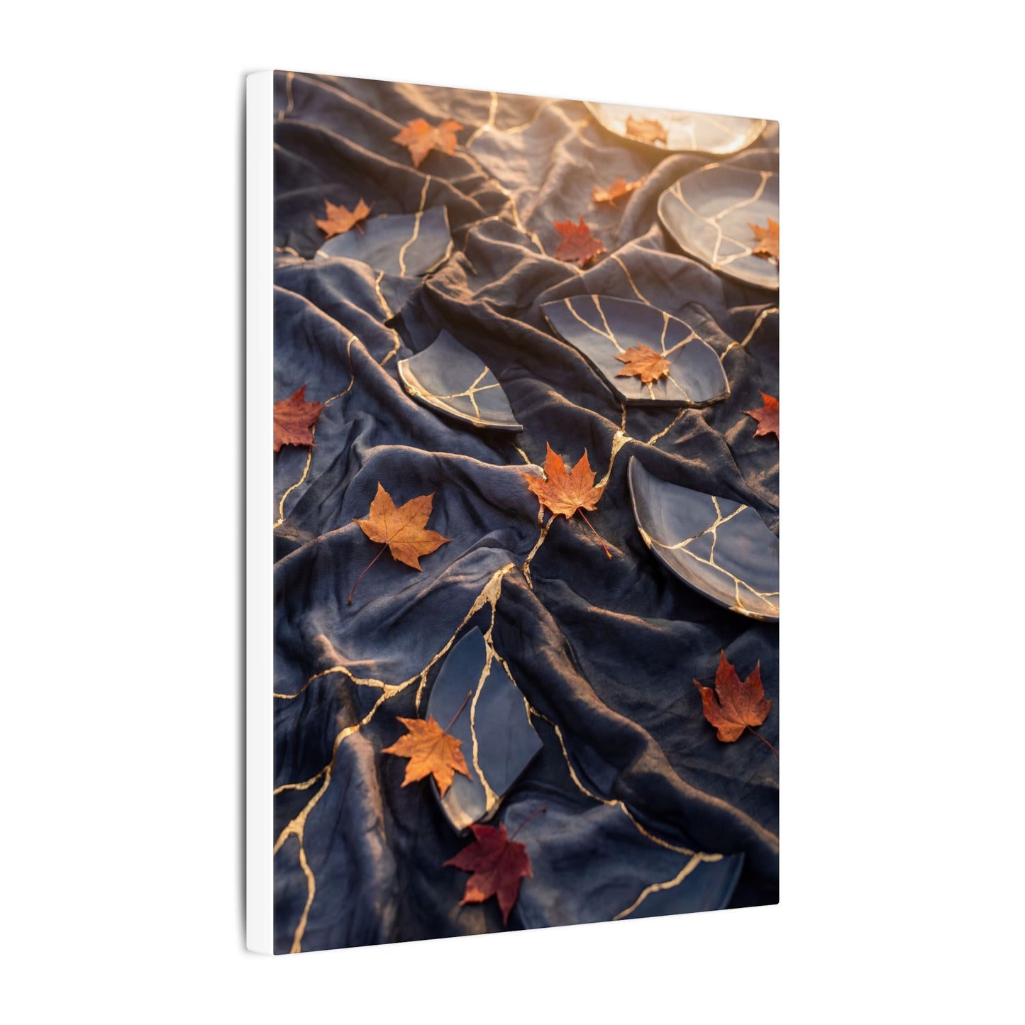 Golden Hour Silk Drape Canvas Art - Kintsugi Shibui