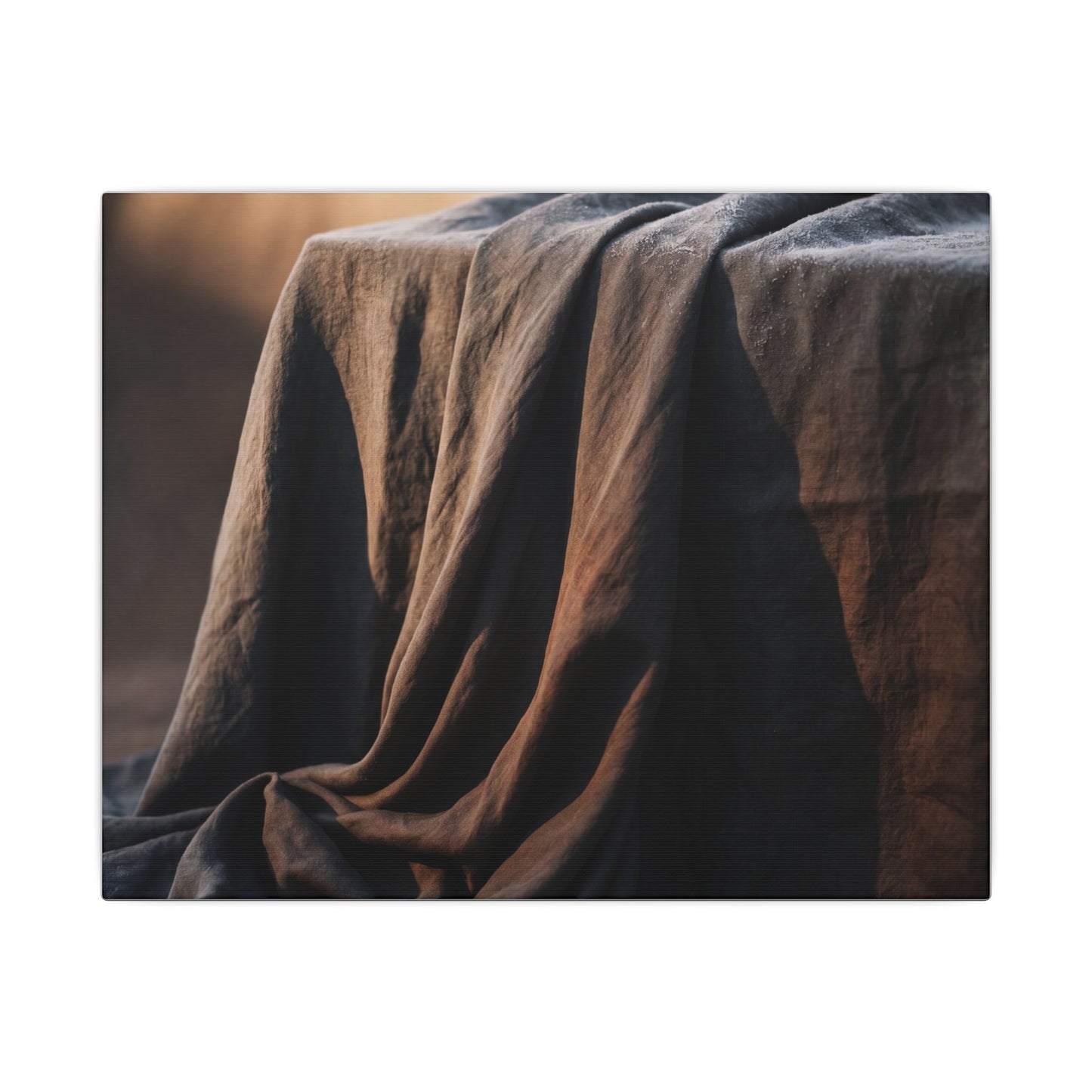 Silk Drape Canvas Art | Winter Dark Japandi Shadow Zen Art