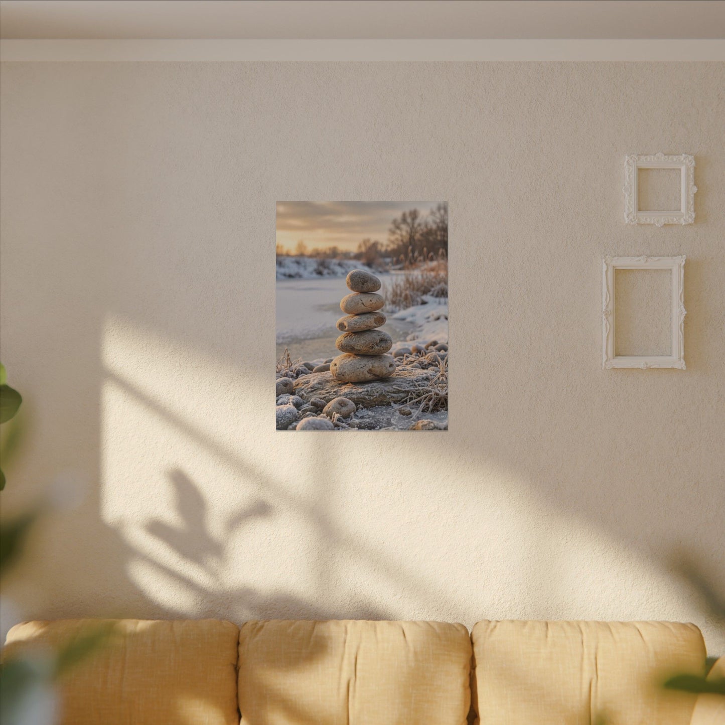 Ma River Stones Canvas Art - Japandi Japanese Pattern
