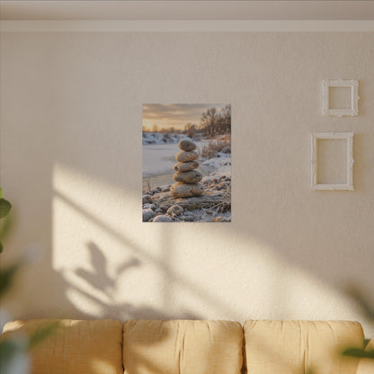 Ma River Stones Canvas Art - Japandi Japanese Pattern