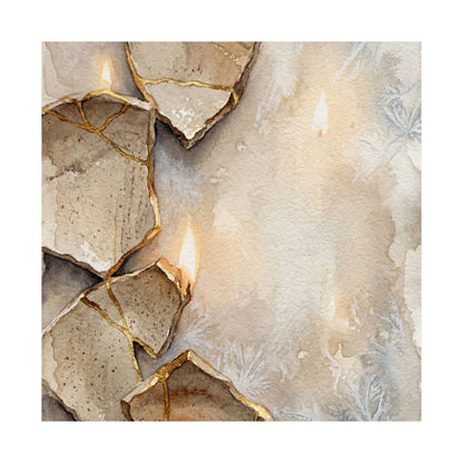 Winter Broken Pottery Watercolor Wall Art Print | Neutral Decor