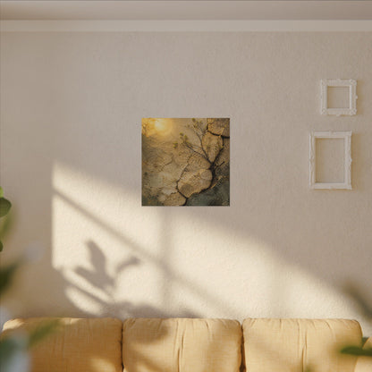 Cracked Earth Spring Canvas Art | Japandi Warm Design