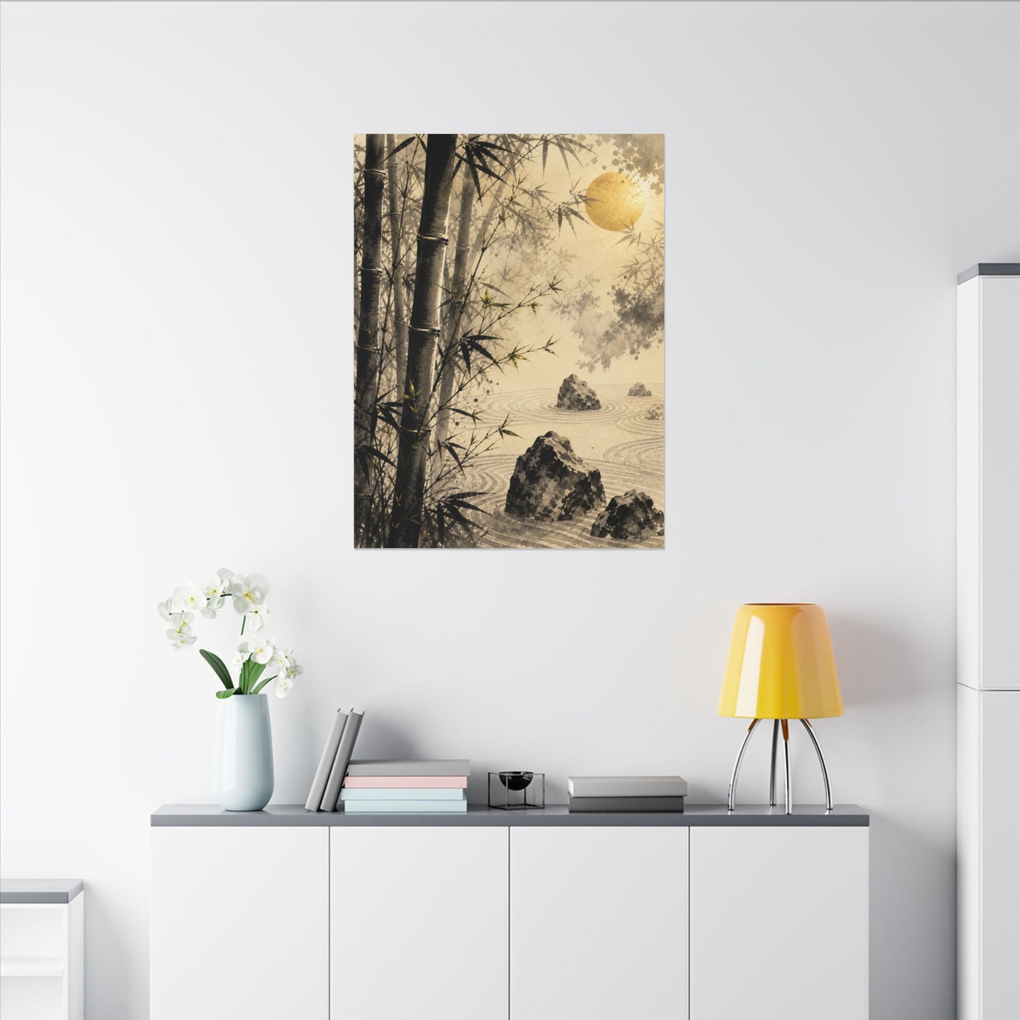Peaceful Bamboo Grove Canvas Art - Karesansui Zen