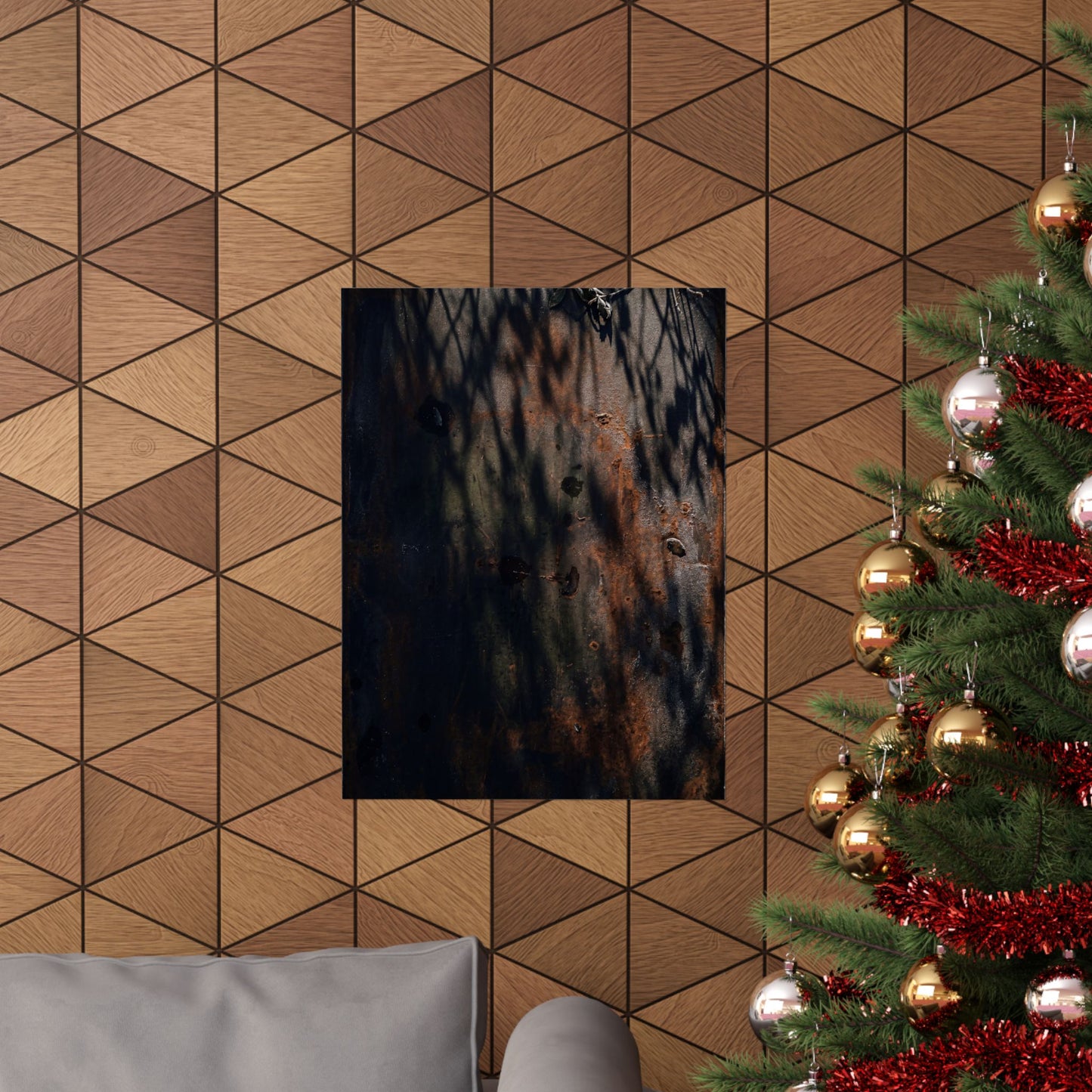 Atmospheric Rust Patina Wall Art Print - Shadow Zen Dark Japandi