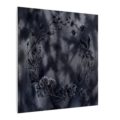 Dried Flowers Canvas Art | Winter Dark Japandi Shadow Zen Art