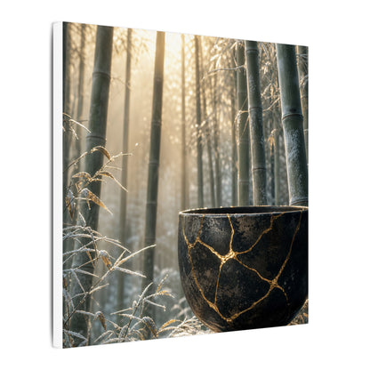 Fukinsei Bamboo Grove Canvas Art - Kintsugi Gold Repair