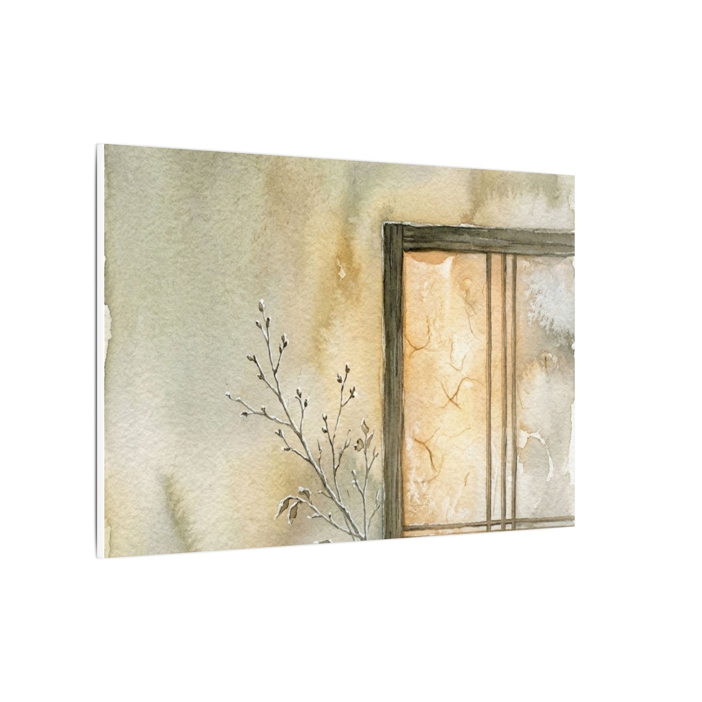 Ma Shoji Screen Canvas Art - Japandi Watercolor