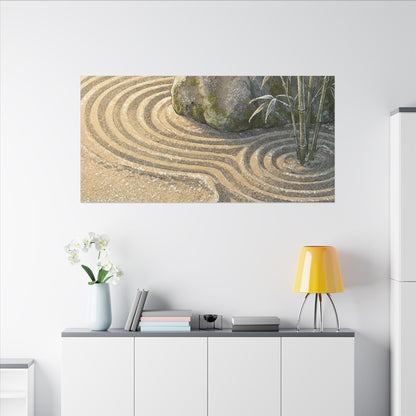 Rock Garden Winter Canvas Art | Zen Peaceful Design