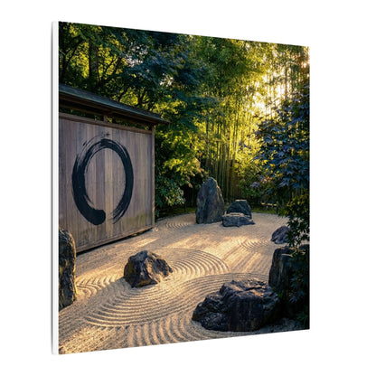Rock Garden Enso Canvas Art | Tranquil Zen Art