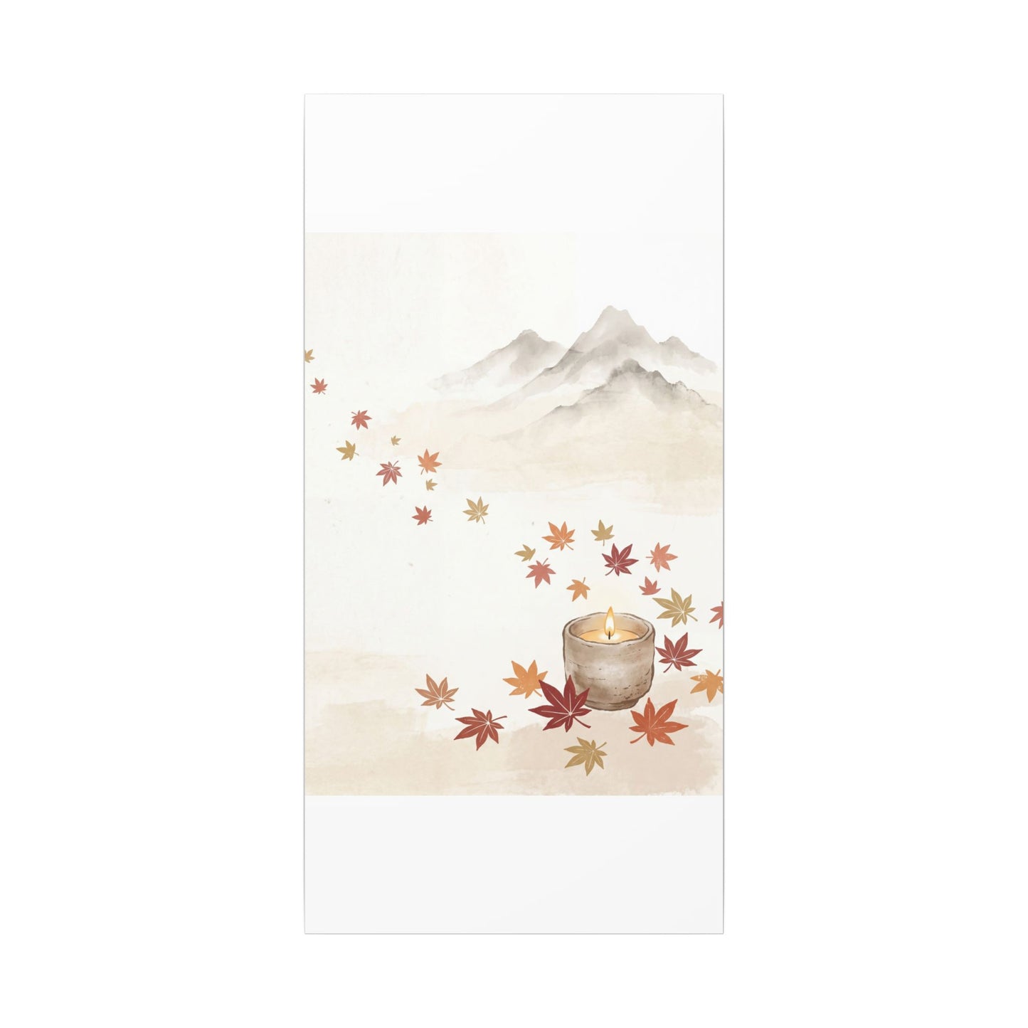 Earthy Mountain Mist Canvas Art - Japanese Pattern Japandi