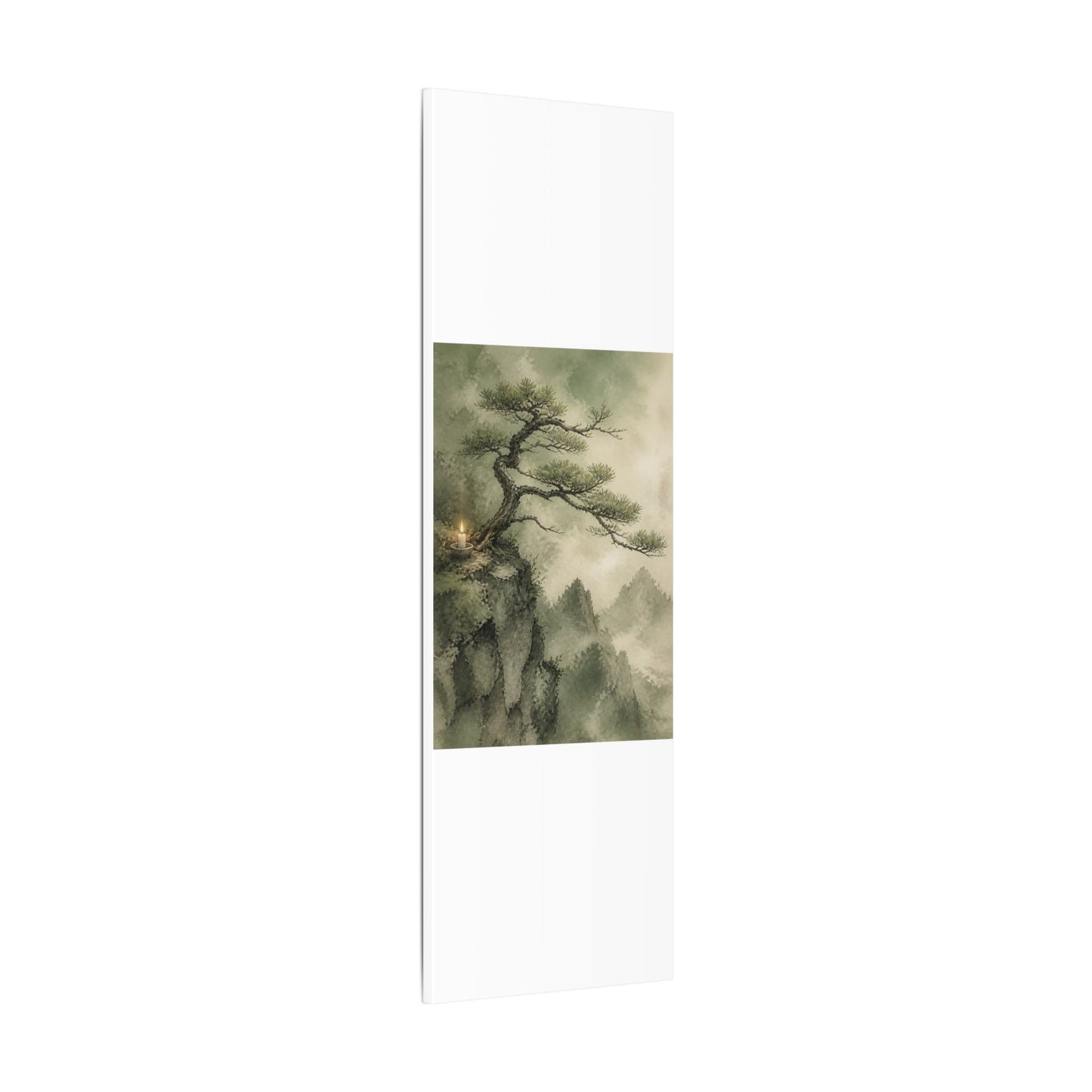 Candlelight Pine Tree Canvas Art - Japandi Kanso