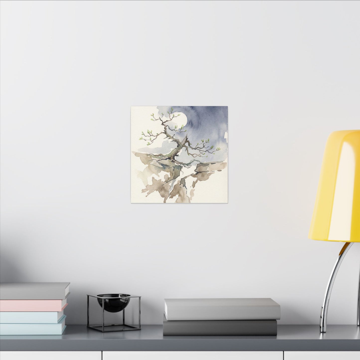 Moonlight Pine Tree Canvas Art - Japandi Ma