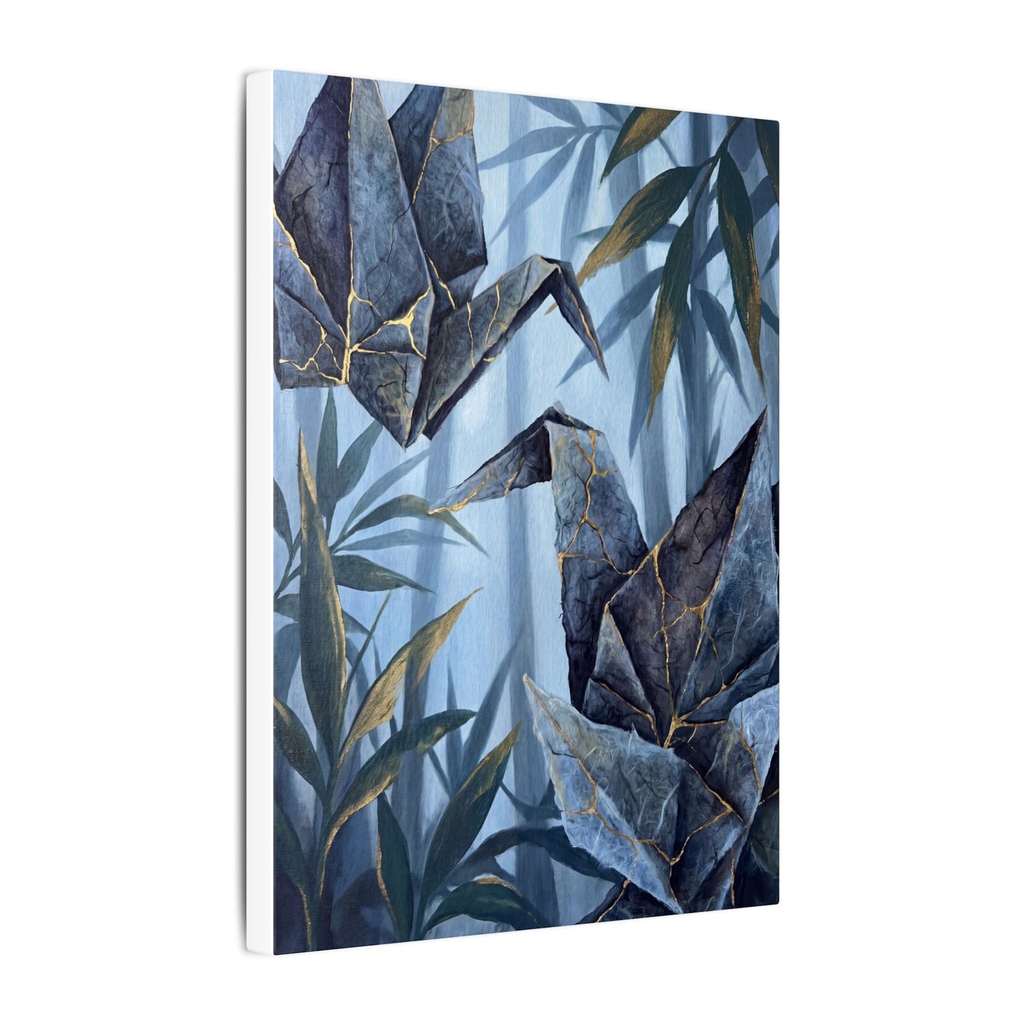 Paper Fold Canvas Art | Summer Kintsugi Crackle Gold Art