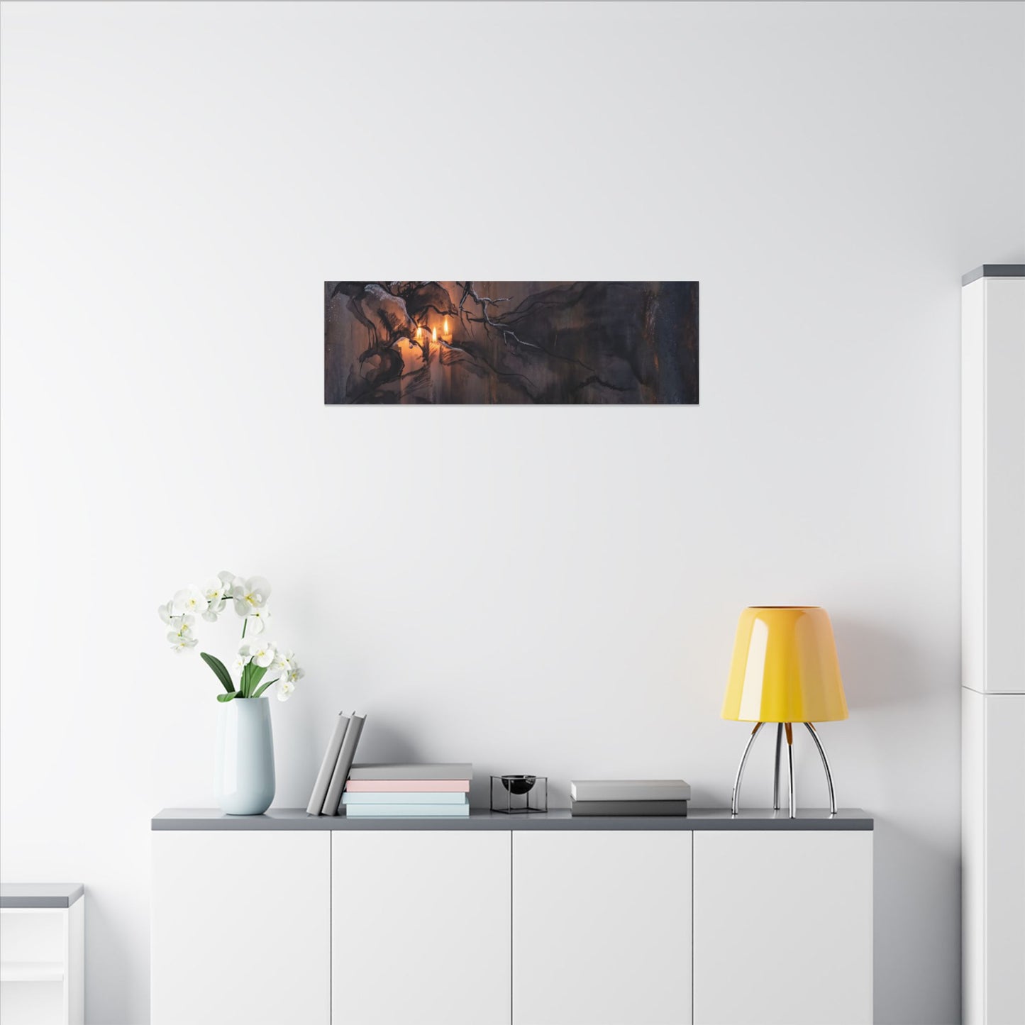 Winter Rust Patina Charcoal Ink Canvas Art | Atmospheric Decor