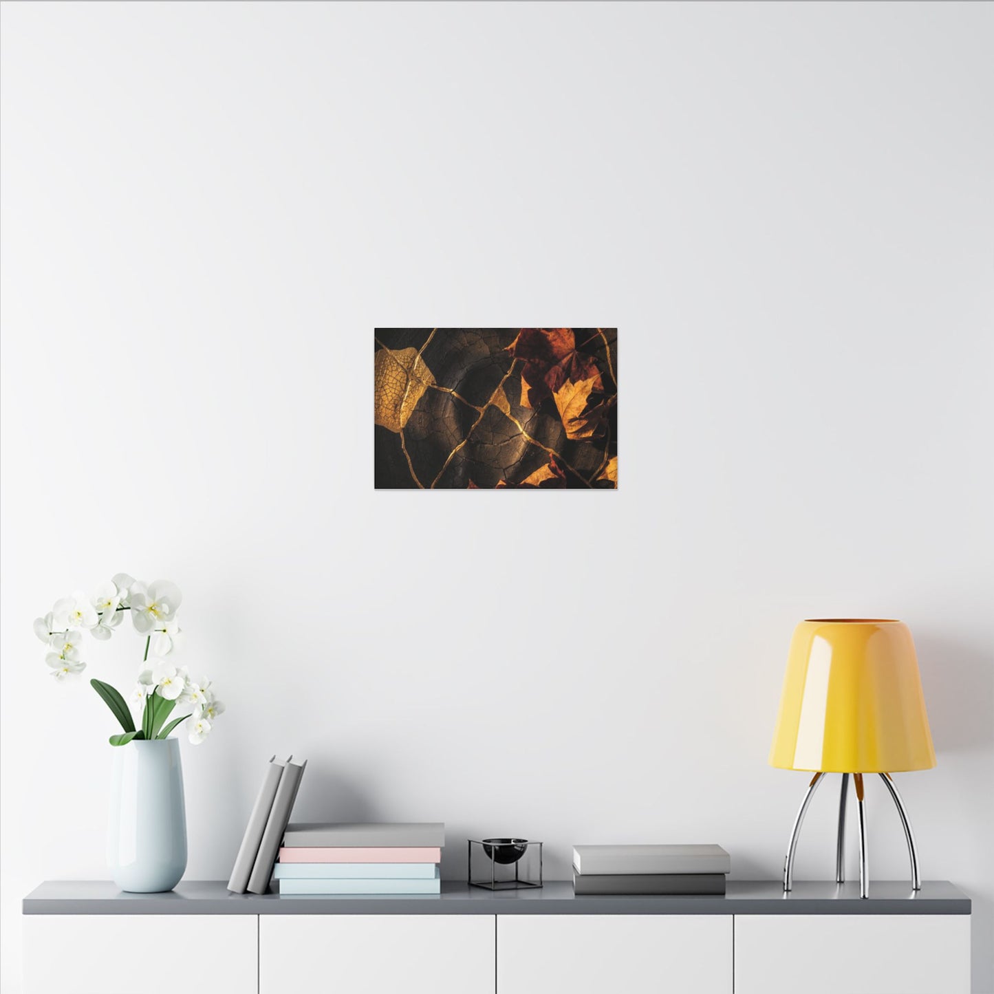 Resilient Shadow Play Canvas Art - Crackle Gold Kintsugi