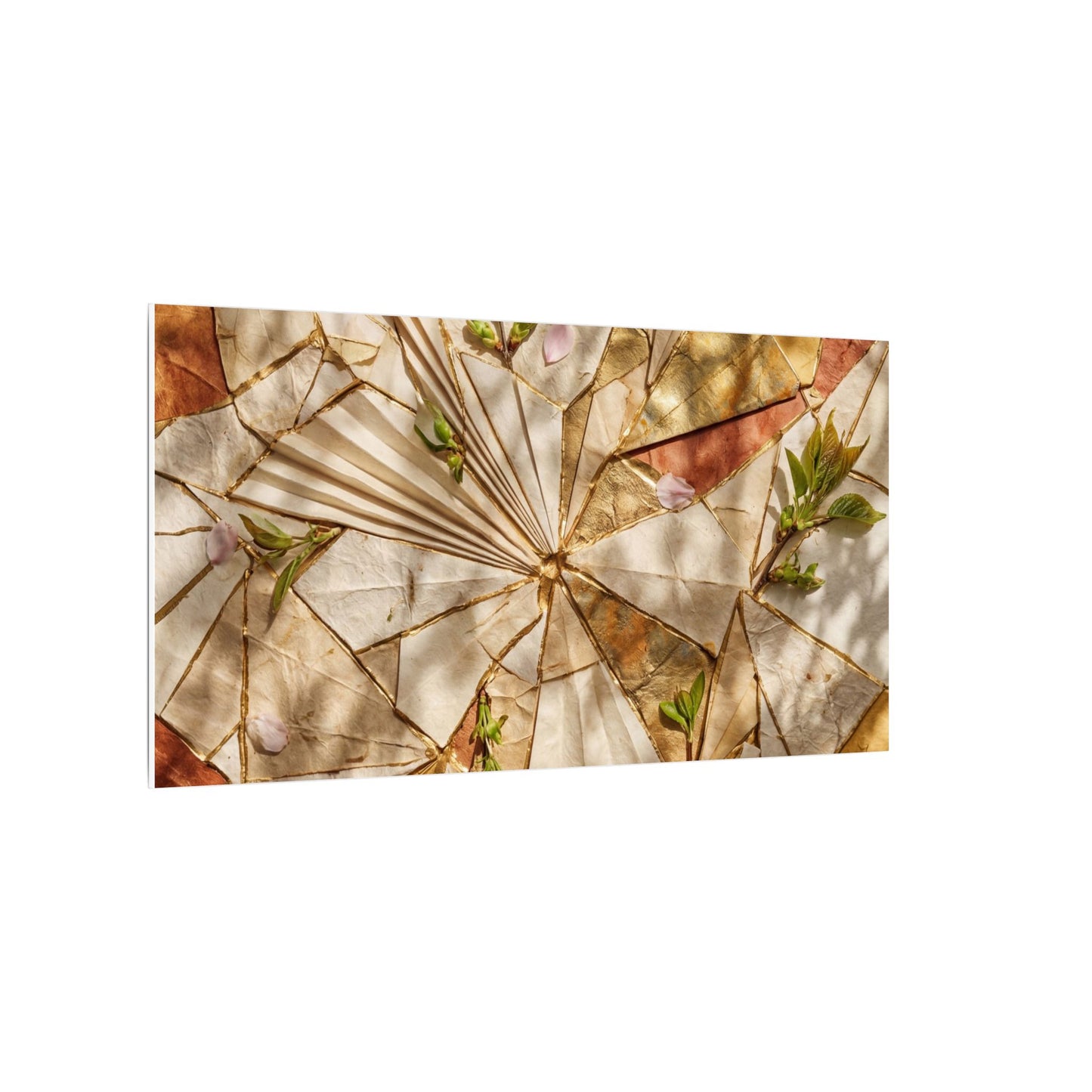 Resilient Paper Fold Canvas Art - Gold Repair Kintsugi