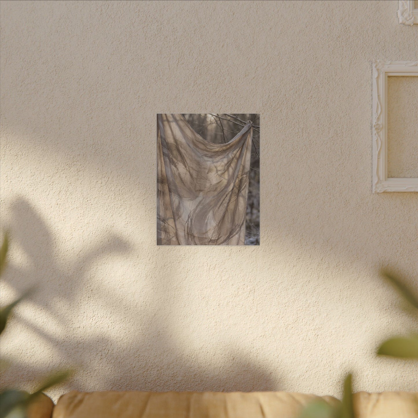 Ma Silk Drape Canvas Art - Japandi Japanese Pattern