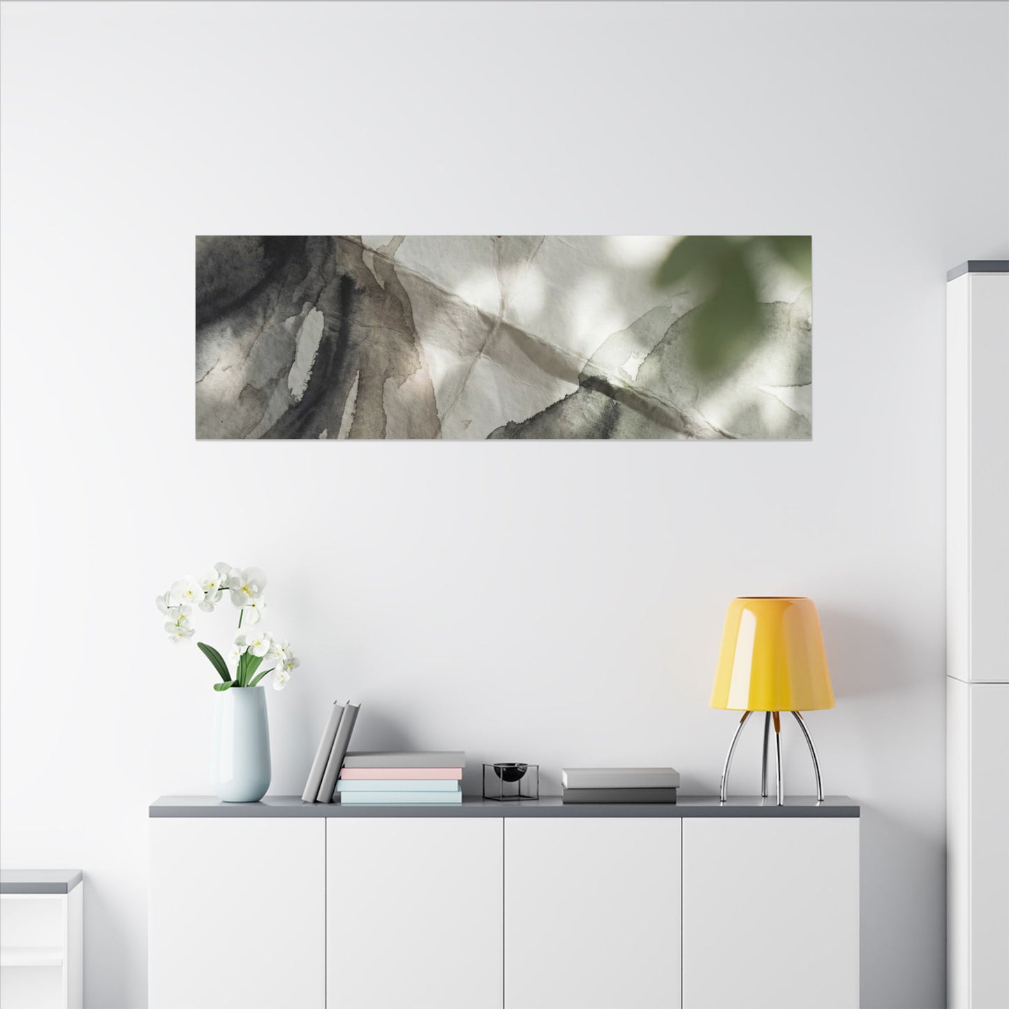 Spring Paper Fold Watercolor Canvas Art | Warm Decor