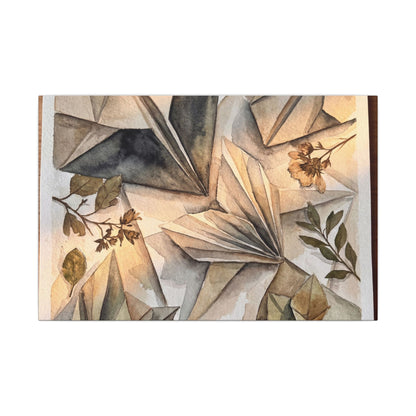 Golden Hour Paper Fold Canvas Art - Japandi Seijaku