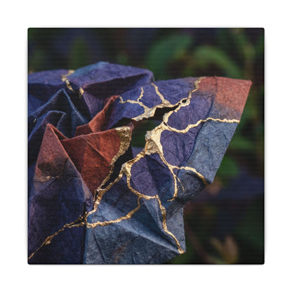 Philosophical Paper Fold Canvas Art - Gold Vein Kintsugi